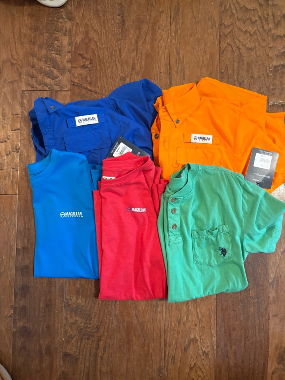 Magellan Outdoors Kids Shirts - Blue, Orange, Red, Teal. Green Polo Shirt